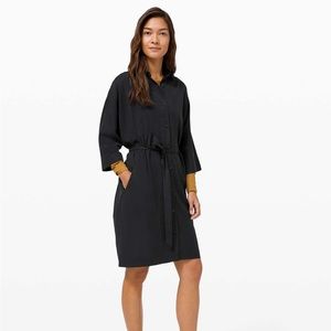 Lululemon Perfectly Poised Dress Size 8 NWT Wear-to-Work Modal Button Down Dress